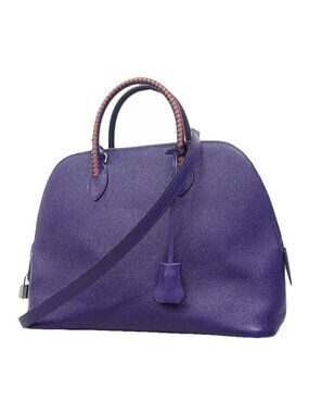 Hermes Handbag Bolide 31/1923 Tresage Veau Epsom Blue Silver 2-Way Back